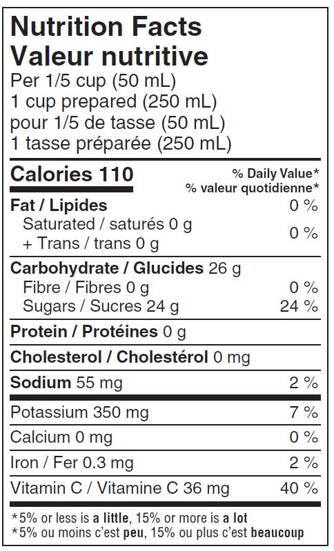 Nutrition informations